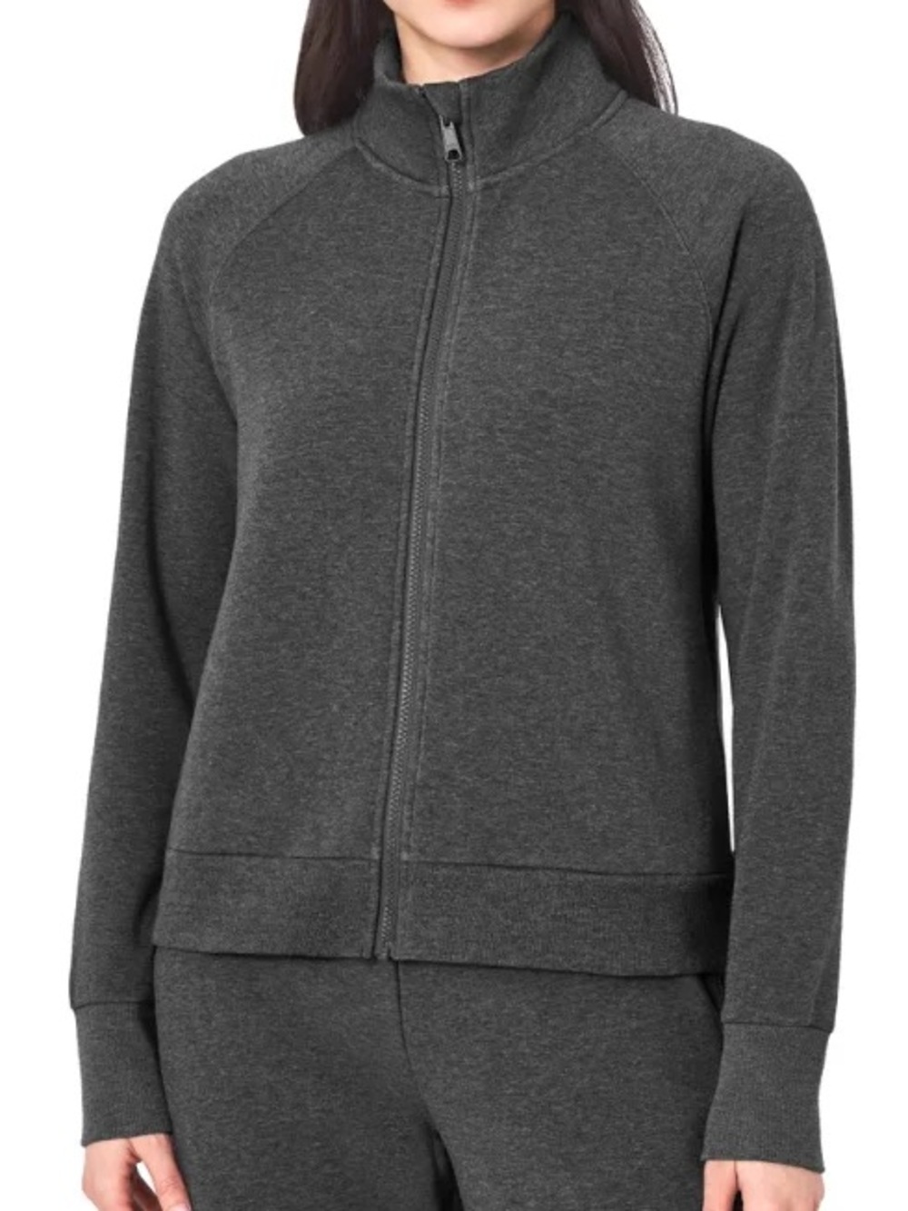 MONDETTA Fleece Full Zip with Pockets Charcoal